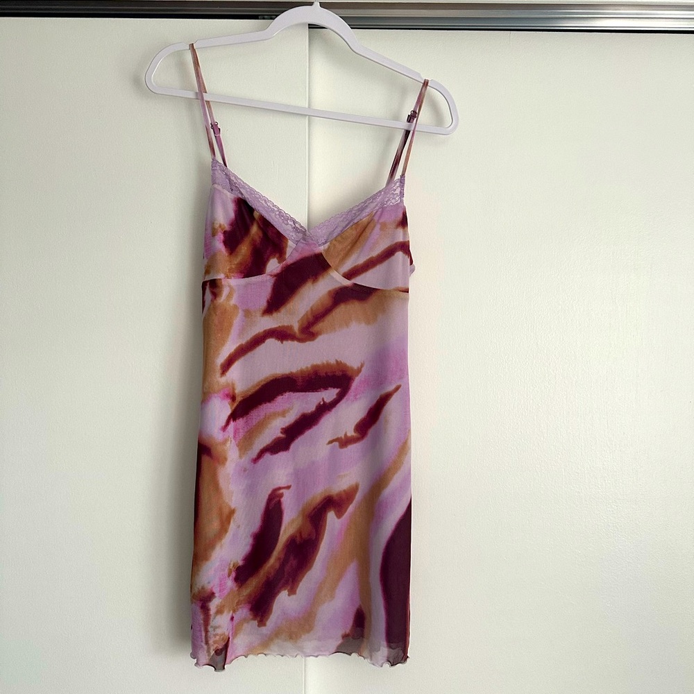 Nordstrom Brass Plum Tie-Dye Slip Dress